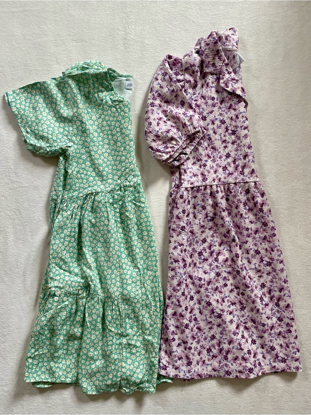 Zara Green Floral & Lavender Floral Dresses